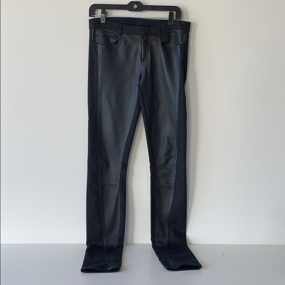 Helmut Lang | Leather-Front Ponte Skinny Pants